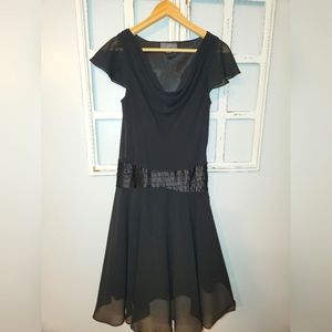 Liz Claiborne black lace sheer dress